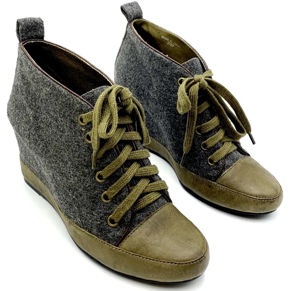 7 For All Mankind Wedge Ankle Boots Shoes Hidden Heel Size 7M
